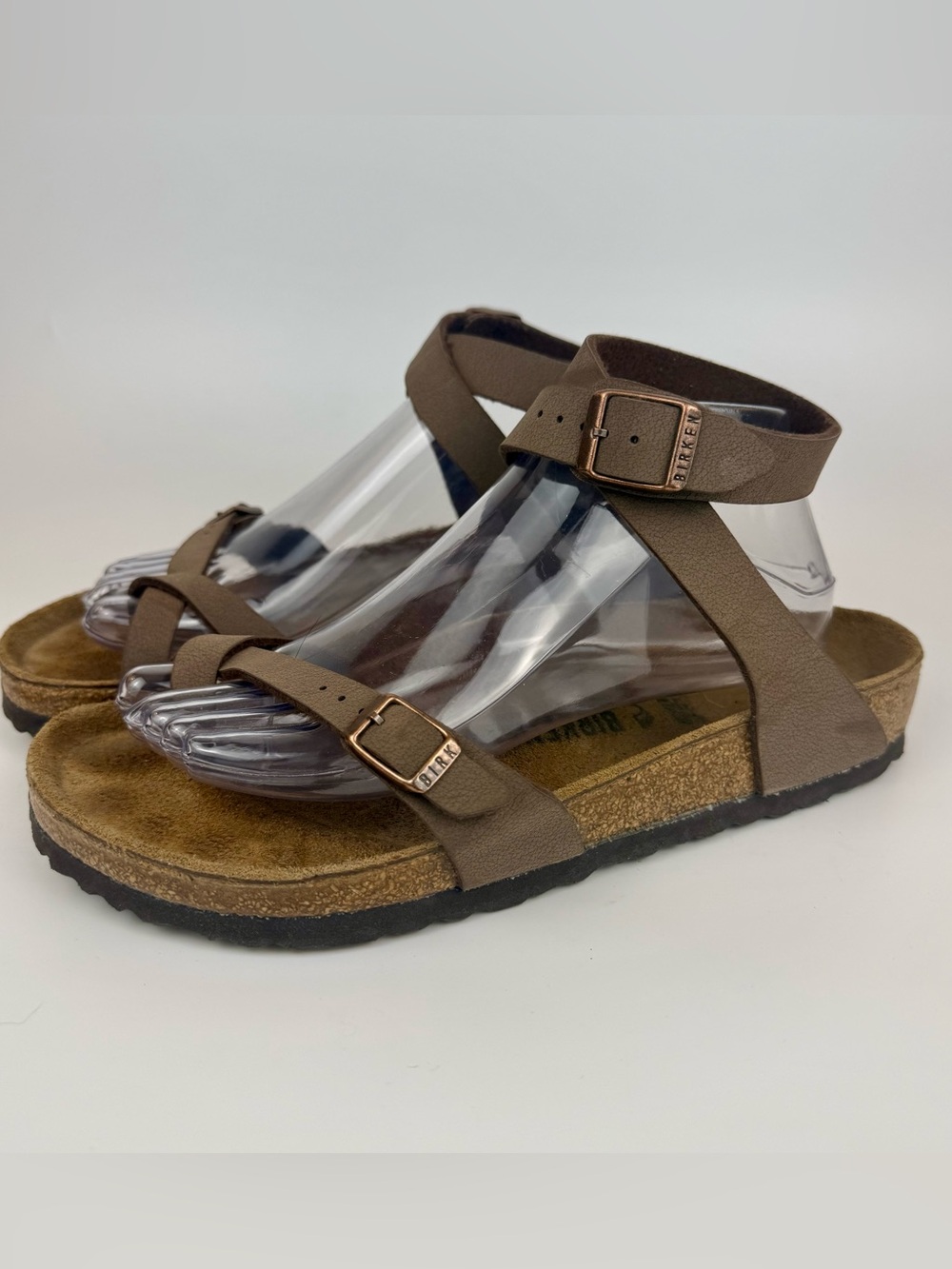 Birkenstock Tara Sandals Women Sz 9-9-5 US Eu 40 Brown  Ankle Straps Flats